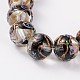 Ручной работы Золотые пески Lampwork круглые бусины LAMP-L042-01C-1