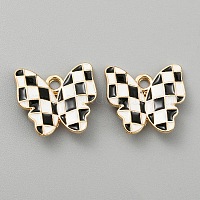 Подвески с эмалью из сплава с узором в клетку тартан&nbsp;ENAM-WH0056-21KCG