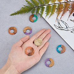 Подвески из прозрачной смолы и ореха&nbsp;RESI-CJ0001-73