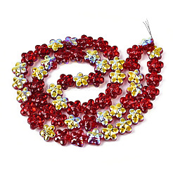 Прозрачность гальванизированные стеклянные бусины нити&nbsp;GLAA-T023-38A-02