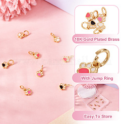 8 шт. 4-х цветные подвески из латуни с эмалью&nbsp;KK-TA0001-74