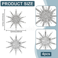 4 шт. булавки для лацкана со стразами из сплава для одежды&nbsp;JEWB-PH0001-61P