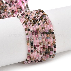 Нити из натуральных разноцветных турмалиновых бусин&nbsp;G-F509-11-2mm