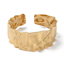 Текстурированный открытый браслет-манжета из нержавеющей стали 304 для женщин&nbsp;BJEW-Q770-02G