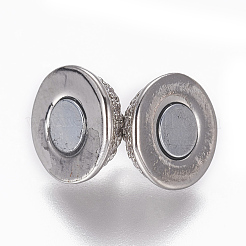 Магнитные застежки из латуни с цирконием и микропаве с петлями&nbsp;LS-ZIRC-L082-B-01-P