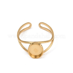 Настоящие позолоченные 18-каратным золотом компоненты манжетного кольца из нержавеющей стали 304&nbsp;STAS-A191-12B-G