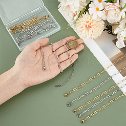 10 шт. 2-х цветные цепочки-скрепки из нержавеющей стали 304&nbsp;NJEW-ME00002