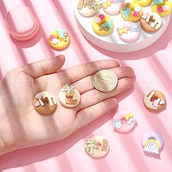 50шт 5 стиля непрозрачные кабошоны из смолы&nbsp;RESI-CJ0002-84