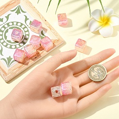 10 шт. прозрачные акриловые бусины с градиентным цветом и УФ-покрытием&nbsp;OACR-YW0002-25B