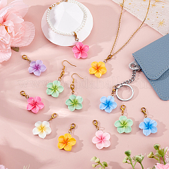 42 шт. 7-х цветные подвесные украшения из смоляных цветов&nbsp;HJEW-GA0001-57