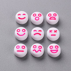 Белые непрозрачные акриловые бусины&nbsp;MACR-N008-42-A05