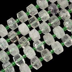 Естественный зеленый кварцевые нити бисера&nbsp;G-G453-G02-7x12mm