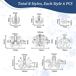 48 шт. 8 стиля латунных колпачков для бусин&nbsp;KK-PH0006-50