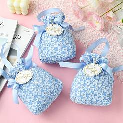 Тканевые высокие жаккардовые цветочные сахарные подарочные сумки на шнурке с ручкой&nbsp;ST-CJ0004-01A