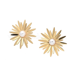 Серьги-гвоздики из нержавеющей стали 304 с имитацией жемчуга&nbsp;EJEW-Z098-20G