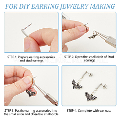 60 шт. фурнитура для сережек-гвоздиков из нержавеющей стали 201 с отверстием&nbsp;FIND-DC0006-59