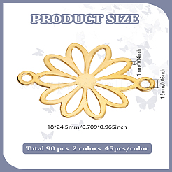 90 шт. 2-х цветные полые соединительные подвески из сплава&nbsp;FIND-LP0001-22