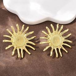 Латунные серьги-гвоздики-солнце&nbsp;EJEW-F400-20G