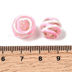 Бусины ручной работы из эмали с золотым песком&nbsp;LAMP-B035-03E