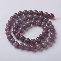 Природных драгоценных камней рубин круглые бусины нити&nbsp;G-O017-8mm-06