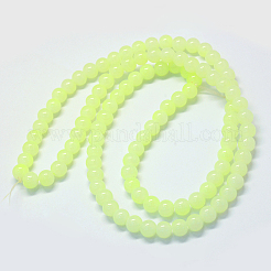 Выпечки окрашены имитация нефрита стекловолокна круглый шарик DGLA-Q021-4mm-21