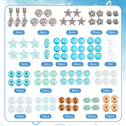 Набор для самостоятельного изготовления эластичных браслетов на тему океана&nbsp;DIY-SC0021-56