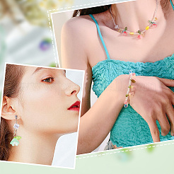 60 шт. 10 цветных стеклянных цветочных подвески&nbsp;PALLOY-AB00190