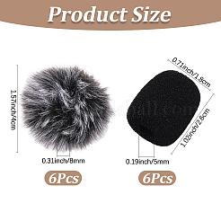 6 шт. чехол для микрофона из полиэстера с помпоном&nbsp;AJEW-CN0004-91