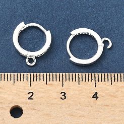 Латунные серьги-кольца из прозрачного кубического циркония&nbsp;KK-H532-14A-S