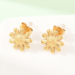 Колье и серьги-гвоздики из нержавеющей стали 304 в виде цветочных звеньев&nbsp;SJEW-Z005-01G