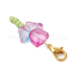 Застежки-лобстеры из цинкового сплава с прозрачными стеклянными бусинами&nbsp;HJEW-JM03034