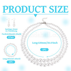 Комплект украшений из бисера имитирующего жемчуга из АБС-пластика&nbsp;SJEW-TAC00004