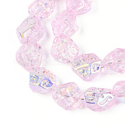 Прозрачность гальванизированные стеклянные бусины нити&nbsp;GLAA-T023-41A-04