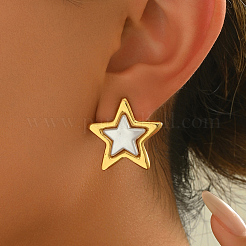 Серьги-гвоздики из пластика и нержавеющей стали 201&nbsp;BP6861