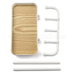 Пластиковая подставка для ювелирных изделий с деревянным подносом&nbsp;AJEW-Z032-02B