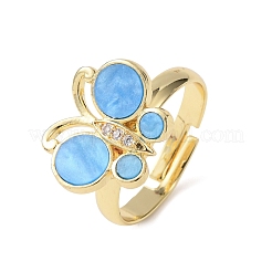 Латунные микро проложить пальцев кольца кубического циркония&nbsp;RJEW-C152-01G