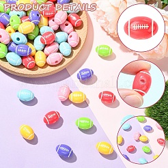 30шт 6 цвета непрозрачные акриловые европейские бусины&nbsp;SACR-YW0002-10