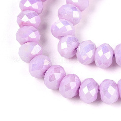 Антикоррозийные гальванические стеклянные бусины рондель&nbsp;EGLA-T021-6mm-17-01