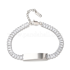 Браслеты-цепочки из нержавеющей стали 304 со стеклянными звеньями&nbsp;BJEW-G753-03P-01