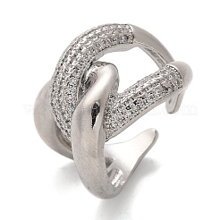 Латунные кольца-манжеты с микропаве из кубического циркония&nbsp;RJEW-C120-26P