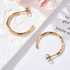 Серьги-гвоздики из нержавеющей стали 304 в форме буквы С&nbsp;EJEW-R017-04G-02