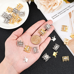 Латунь филигрань коробка застежками&nbsp;KK-PH0004-46