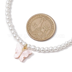 Ожерелья с подвесками-бабочками из сплава акрила&nbsp;NJEW-JN04782-01