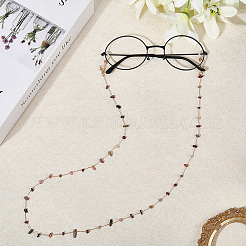 Цепочка из натуральных драгоценных камней и сплава для ношения на шее для очков&nbsp;AJEW-WH20070-024B