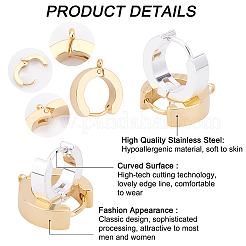 24 шт. 4 стиля фурнитуры для сережек-колец из нержавеющей стали 201&nbsp;STAS-DC0001-23