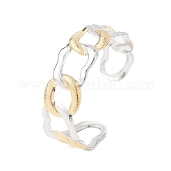 Овальные браслеты-манжеты из нержавеющей стали 304 для женщин&nbsp;BJEW-B150-06GP