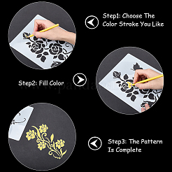 6 шт. 6 стиля цветочная тематика питомец пластиковый выдолбленный рисунок трафареты шаблоны&nbsp;DIY-WH20009-46