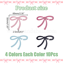 40 шт. 4-х цветные акриловые подвески-бантики для бокалов вина&nbsp;DIY-AR0004-71