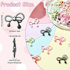 28 шт. 7-цветные бусины из сплава&nbsp;PALLOY-CJ0004-94