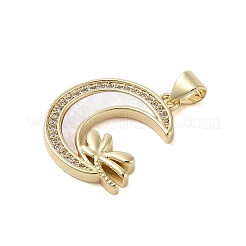 Латунные микропаве прозрачные подвески с фианитом&nbsp;KK-I712-48G-04